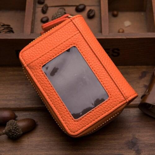 New PU Passport ID Card Holder Short Size Organ Zipper Leather Mens Wallet Neutral Travel Business 9 Slot Card Case Purse