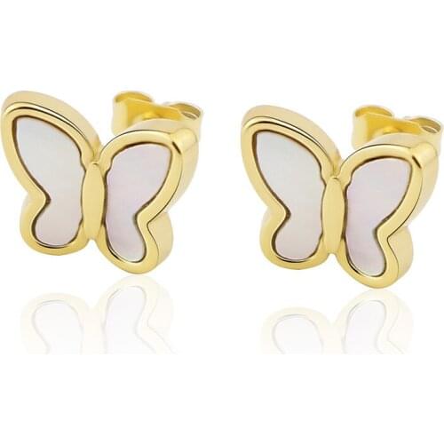 Fashion Stainless Steel Jewelry Three-Dimensional Oil Drop Oil Shell Butterfly Earrings For Women Love Gifts Wholesale