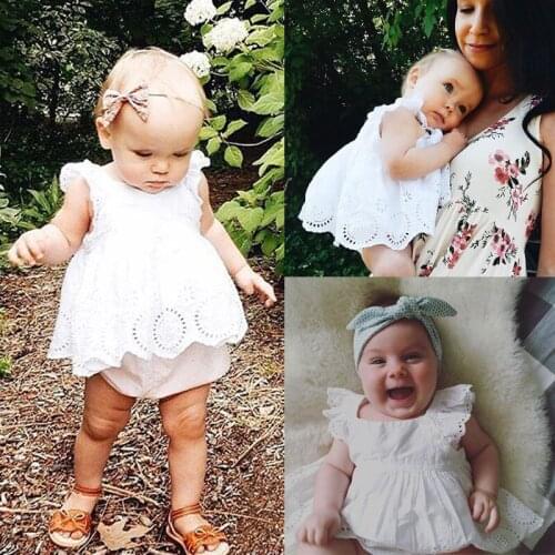 Newborn Baby Girls Kids Clothes Cotton Romper Jumpsuit Outfits Cotton Casual Sleeveless Hollow Summer Baby Dresses