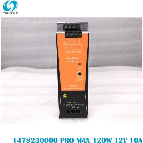 Original Weidmüller 1478230000 PRO MAX 120W 12V 10A Rail Switching Power Supply Single Phase, 100% Tested BeforeShipment