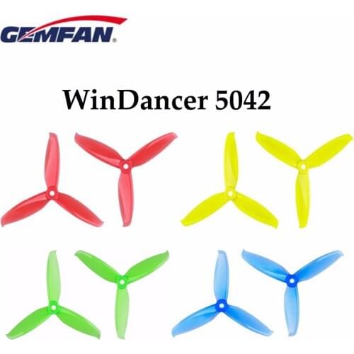 12 pair / 24 pcs Gemfan Windancer 5042 5x4.2 Inch PC 3-Blade Propeller For FPV Freestyle Frame FPV Drone Quadcopter Chameleon