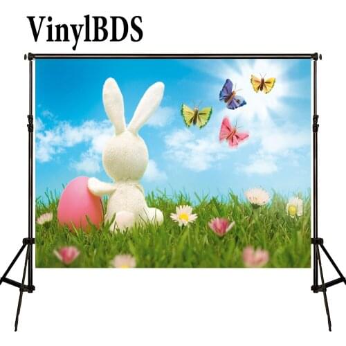 VinylBDS Easter Rubbit Backgrounds Spring Backdrops Photography Butterfly Children Photography Studio Props Kid Photo Prop