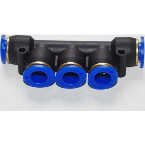 1PC PK4 PK6 PK8 PK10 PK12 Tube O/D 4mm-12mm Five Way Plastic Pneumatic Quick Connector Push In Fitting