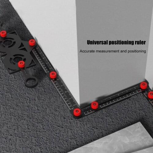 Adjustable Angle Ruler Finder Glass Fixed Measuring Ruler Perforated Template for Various Shapes Product Positioner