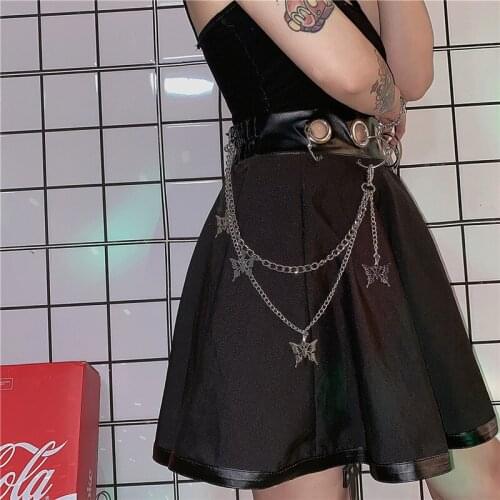 Metal Cain Belt Streetwear Fashion Butterfly Lightning Pendant Gothic Punk Harajuku Grunge Belts Accessi QZ0244es Vintage Belts