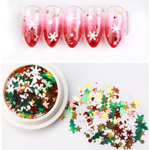 Christmas Snowflake Nail Decoration Aurora Symphony Star Nails Accessories Christmas Nail Sequins Party Nail Art Tool