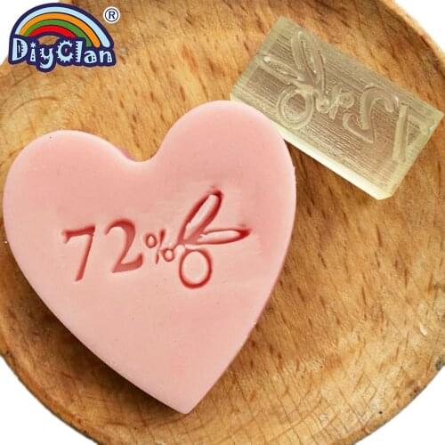 Handmade resin soap stamp mold 72% natural diy patterns organic glass soap chapter Acrylic chapters Z0073GL