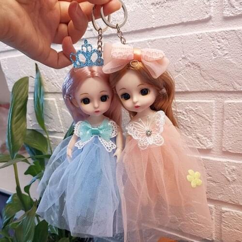 BJD Doll 16cm Doll Keychain Moveable Jointed Dolls Toy for Girls Gift Women Bag Charms Car Key Pendant Key Rings