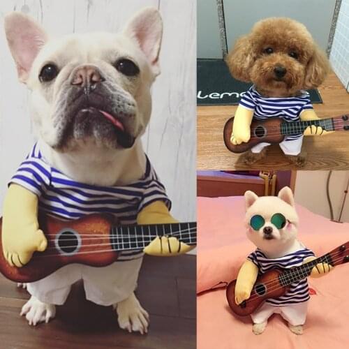 Lovely Guitar Player Pet Dog Clothes Party Cosplay Puppy Funny Dog Cat Costume Coat Jumpsuit