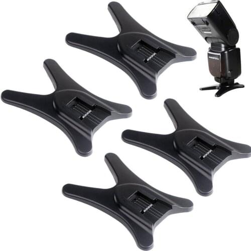 Camera Hot Shoe Flash Stand with 1/4" Metal Tripod Thread for Flash, Speedlight (pack of four)