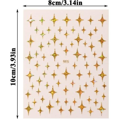 Star Nail Stickers Heart 3D Geometric Design Nail Art Sticker DIY Nail Decal Manicure Nail Slider Fashion Nail Decoration 2021