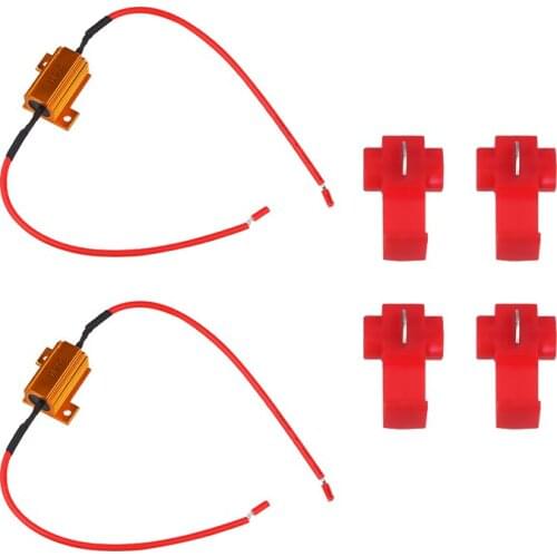 1 pair 25W 25Ohm low power LED decoder failure resolution 12V automotive LED light decoder motorcycle turn light decoder