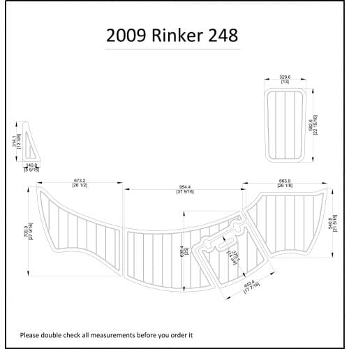 2009 Rinker 248 Swim Platform Pads Boat EVA Teak Decking 1/4" 6mm