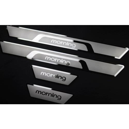 Car styling Stainless Steel Door Sill Scuff Plate for KIA MORNING 2015-2021 4pcs