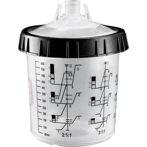 4Pcs PPS Adapter Plastic Paint Mixing Cups H/O Quick Mixer Transparent Tune Spray Bottles Hard Inner Cup Lid Spray Gun Adapters