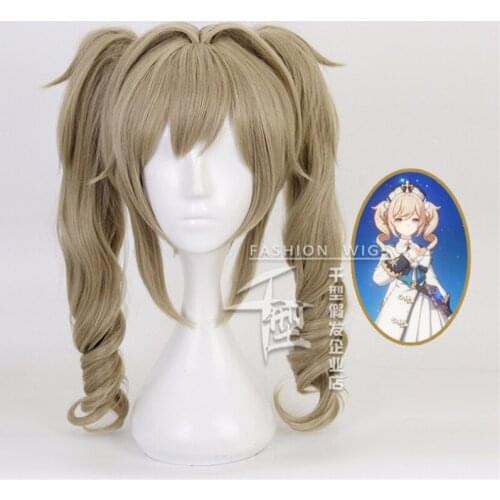Barbara Gunnhildr Wig Linen Wig Game Genshin Impact Project Cosplay Hair Synthetic Cosplay Wig 35cm