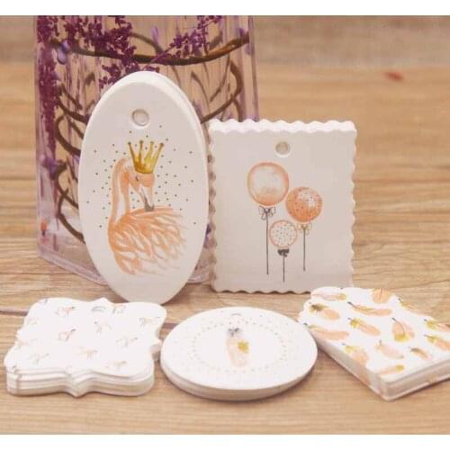 2019 New diy parking tag 5x3cm /4x4cm/6.4x3.5cm/4.7x4cm/3.9x3.9cm 50 tag scallop shape white color for wedding candy gift tags