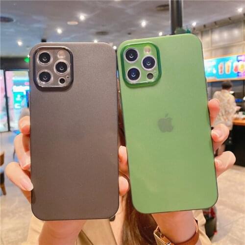 Ultra Thin Matte Back Phone Case For iPhone 12 11 Pro Max X XR XS Max 7 8 Plus SE 2020 Lens Full Cover Shockproof Soft Frosted