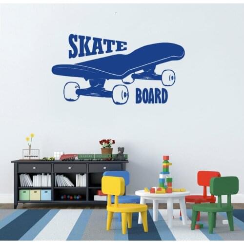 SkateBoarding Sign Kids Child Wall Decals Sticker Mural Wall Sticker Art Sticker Waterproof Sport Wall Stickers CX280