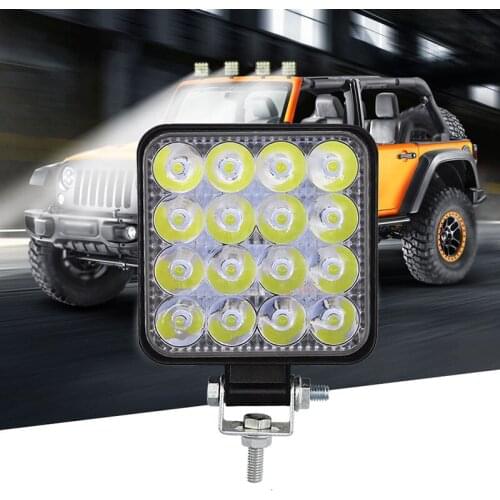 IP67 Waterproof MINI 48W 16LED Work Light Beam Bar Car SUV Off-Road Driving Fog Lamps Work Light