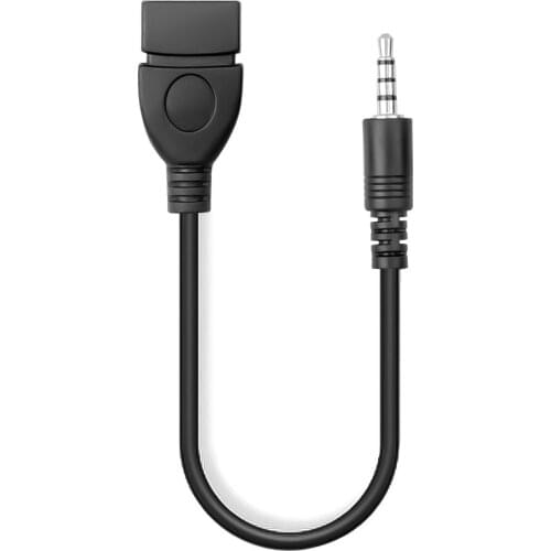 Kebidu 3.5mm car AUX to USB 2.0 type A male to female OTG converter adapter cable audio data cable for car radio MP3 FM cable