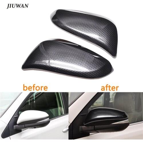 1 Pair High Quality Carbon Fiber Pattern Rearview Side Mirror Cover Car Decoration Accessories Fit For Toyota RAV4 2013-2018