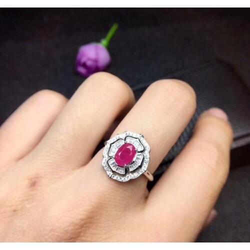 Best Engagement Ring Natural ruby ring Free shipping Natural and real ruby 925 sterling silver 5*7mm
