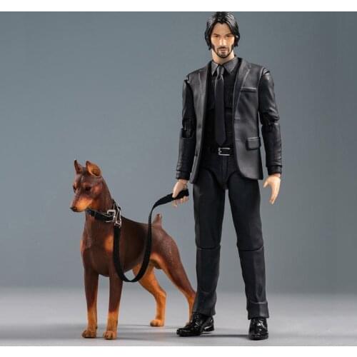1/12 Scale Simulation Animal police dog Doberman dog Model Toy Gift Model For 7" Action Figure Scene Car Decoration Display