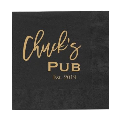 Masculine Personalized Bar Napkins,40th Birthday Napkins,Mens 40th, Custom Bar Napkin,Gift for Men milestones birthday Napkins