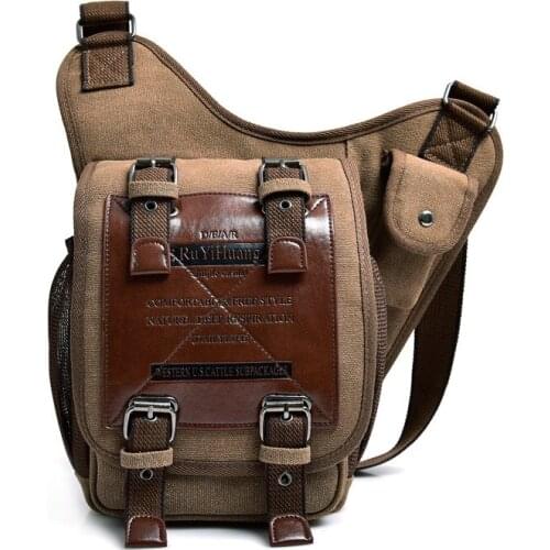 Men Tactical Shoulder Bag Hiking Mountain Hunting Bags Mens Retro Canvas Messenger Blosa Hiking Accessories Military Sling Bag