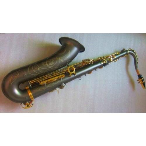 New Tenor Saxophone Black Musical Instrument Brass Matte gold key Surface Bb Tone Professional Sax With Case Mouthpiece free