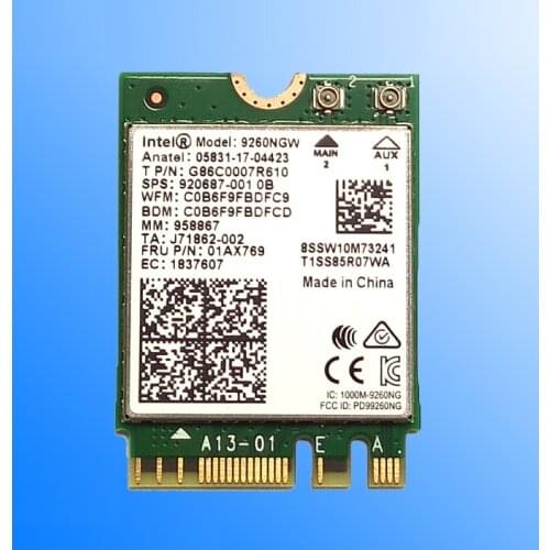 SSEA Wholesale New Wireless Network Card For Intel 9260 AC 9260NGW NGFF 802.11ac 1730M Wifi Bluetooth 5.0 for Laptop Windows 10