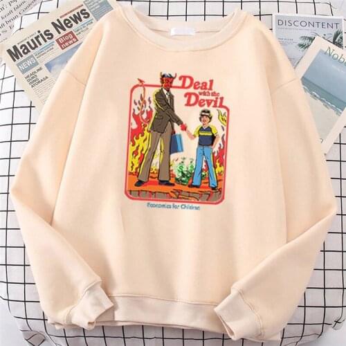 Autumn Demon Pattern Women/man Pullovers Scary Cartoon Satan Evil Sweatshirt Harajuku Casual Fashion Ritual Scary Horror Tops