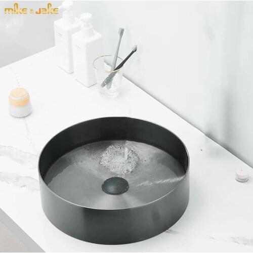 Gunmetal basin round sink metal gray sink light luxury stainless steel wash basin gunmetal bathroom basin sink