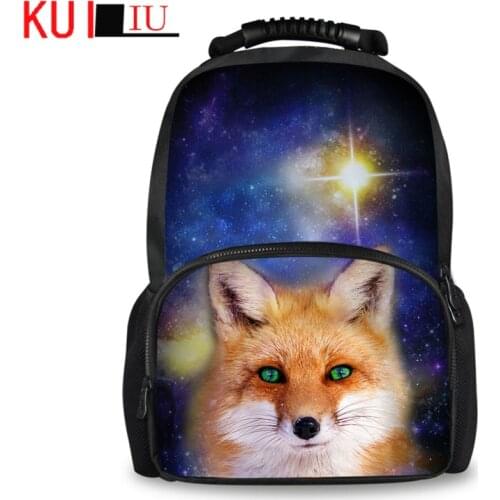 Customzied Backpack Children School Backpacks Bags Denim Animal Fox Women Travel Bag Schoolbag For Teenagers Students Backpack