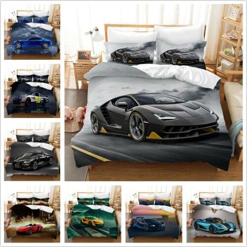 Sports Car Home Textile Pillow Case 3D Bed Linen Duvet Covers Comforter Bedding Sets Bed Set Home Decor Bedding