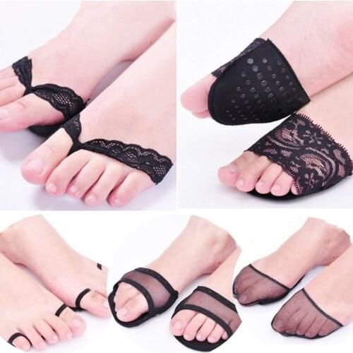 1 Pair Fashion Back Skin Color Lace Women Forefoot Insoles High Heels Slipper Invisible Non Slip Half Yard Pad Shoe Insoles