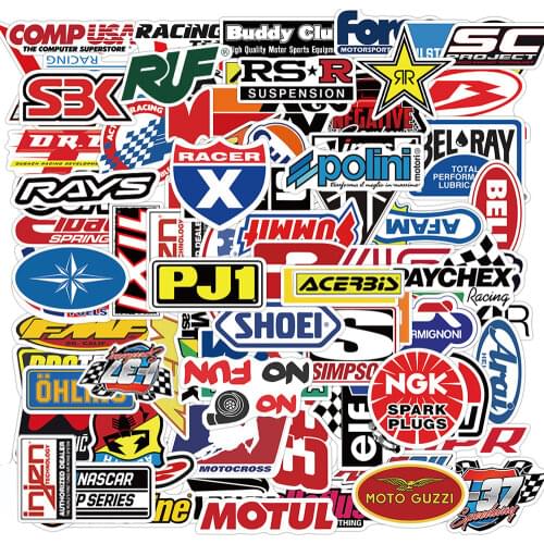 50/66/100PCS JDM Racing Car Motorcycle Modification Stickers Car Bicycle Helmet Motor Laptop Cool Graffiti Sticker Decal Kid Toy
