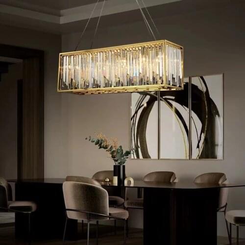 Dining Room Luxury Gold Metal K9 Crystal E14 Led Pendant Lights Modern Cable Adjustable Hanging Lamp Led Luminarias Fixtures