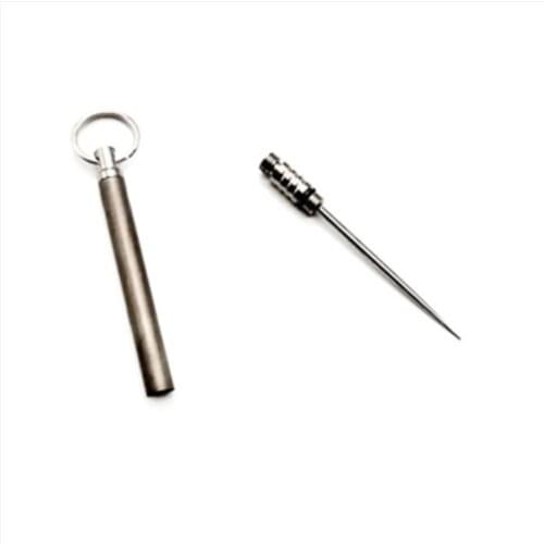 Titanium Outdoor Toothpick Bottle Fruit Fork Camping Tool Toothpick-Holder