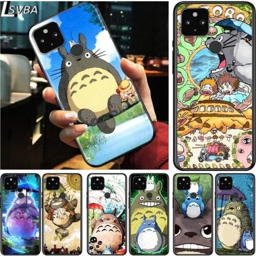 Totoro Cute Cat Shockproof Cover for Google Pixel 5 4 5A 4A XL 5G Black Phone Case Shell Soft Fundas Coque Capa