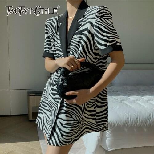 TWOTWINSTYLE Women's Blazers With Short Sleeves