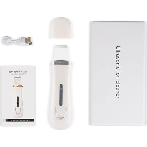 Ultrasonic Skin Scrubber Rechargeable Deep Face Cleaning Skin Care Vibration Massage Remove Dirt Blackead Facial Peeling Tool