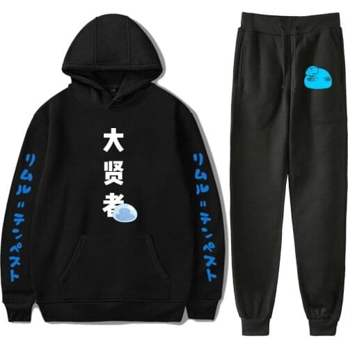 That Time I Got Reincarnated as a Slime Two Piece Set Women Men Long Sleeve Hoodies+Jogger Pants Anime Fashion Casual Clothes