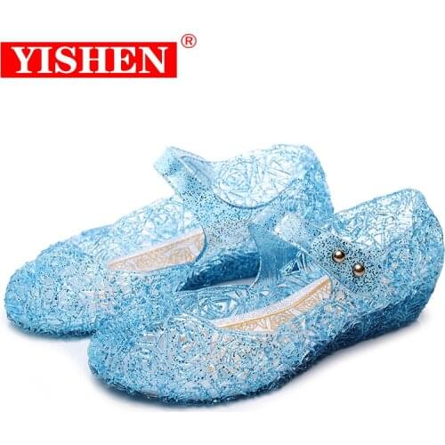 YISHEN Kids Frozen Inspired Elsa Flats Shoes Snow Queen Princess Birthday Sandals for Girls Toddler Cosplay Party Dance Shoes