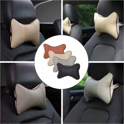1 Pc/Pair Car Seat Pillow Headrest PU Leather Breathable Automobile Pillows Driving Seat Head Neck Rest Pad Car Interior