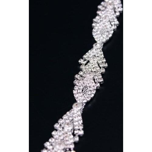 10Yards Rhinestone Trims Silver Golden Trimming Ribbon Bling Banding Applique Embellishment Free Shipping