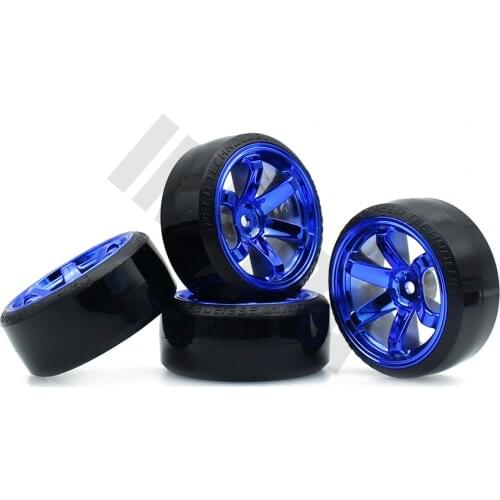 4PCS Wheel Rim Hub Tires Hard Tyre 59*26mm for 1/10 RC Car On-road Traxxas Kyosho HSP HPI Drift Car