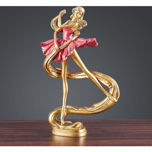 European-Style Ballet Female Figure Ornament Creative Home Living Room Porch TV Bench Bedroom Wine Cabinet Decorations Resin