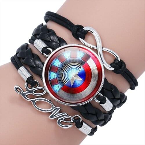 30 Designs Disney Marvel Spiderman Captain America Bracelets Fashion Boy Toys Children Cartoon Bracelet Wristand Chain Kids Gift